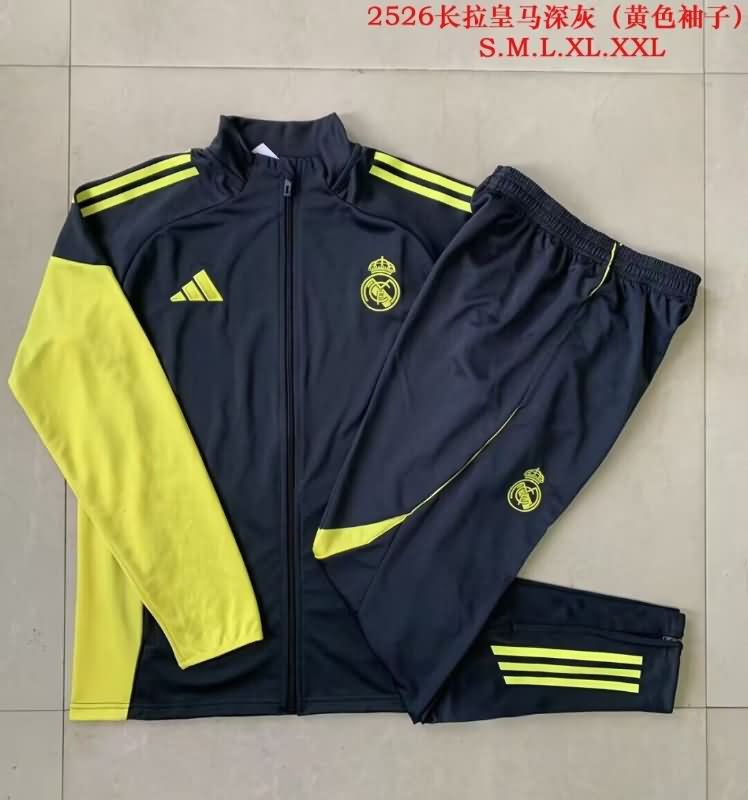 AAA(Thailand) Real Madrid 25/26 Black Soccer Tracksuit