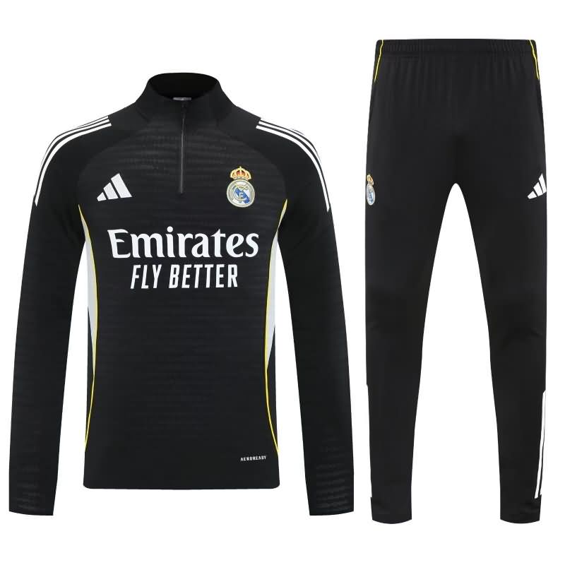 AAA(Thailand) Real Madrid 25/26 Black Soccer Tracksuit 02