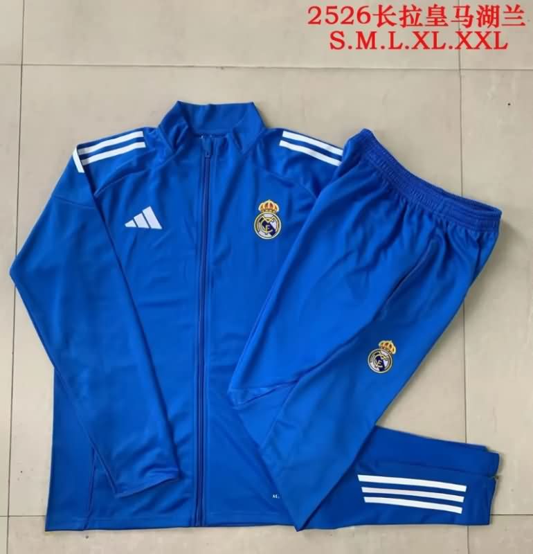 AAA(Thailand) Real Madrid 25/26 Blue Soccer Tracksuit 02