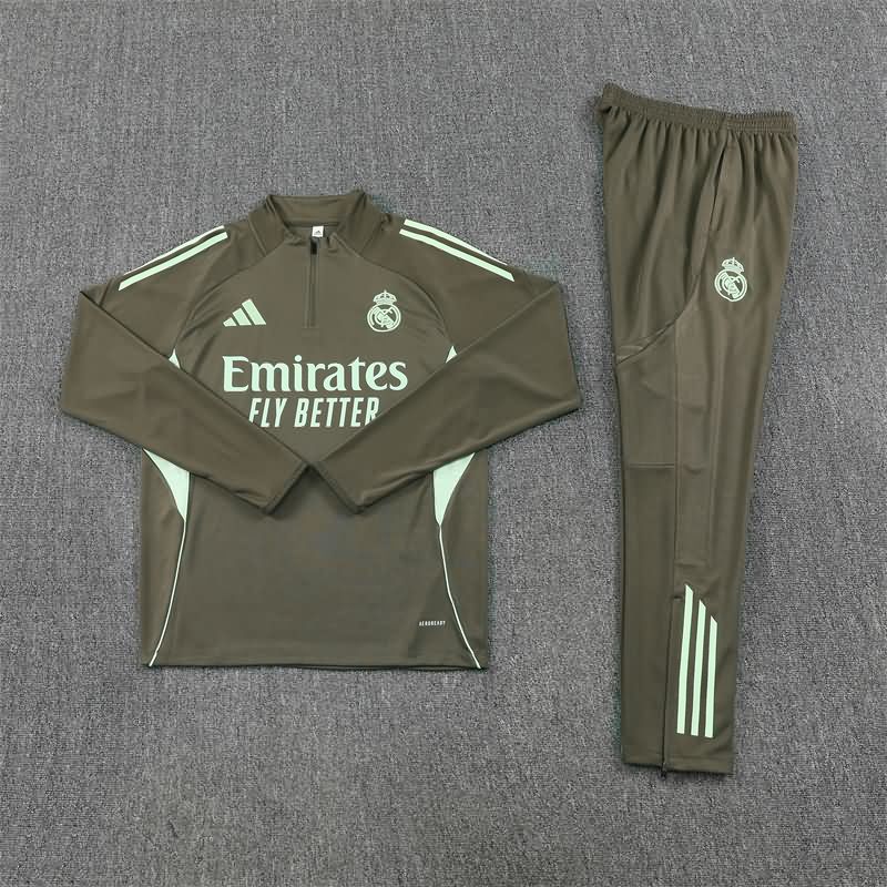 AAA(Thailand) Real Madrid 25/26 Dark Green Soccer Tracksuit