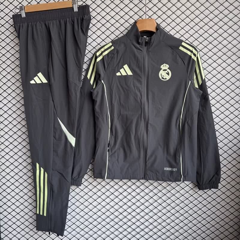 AAA(Thailand) Real Madrid 25/26 Dark Grey Soccer Tracksuit 03