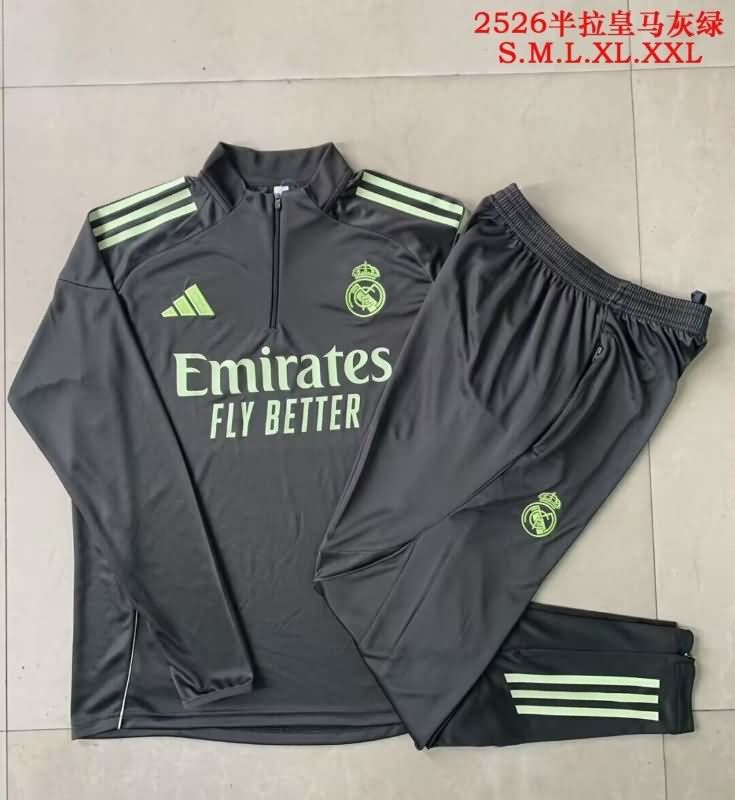 AAA(Thailand) Real Madrid 25/26 Grey Soccer Tracksuit 02