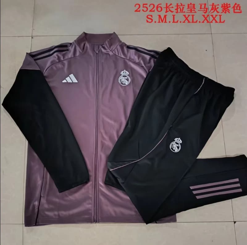 AAA(Thailand) Real Madrid 25/26 Purple Soccer Tracksuit 02
