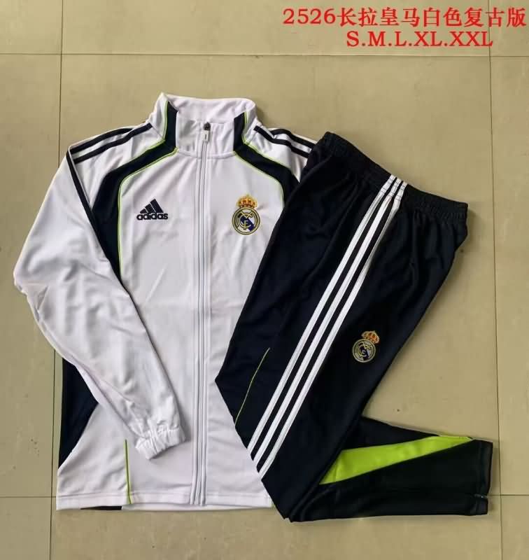 AAA(Thailand) Real Madrid 25/26 White Soccer Tracksuit 03