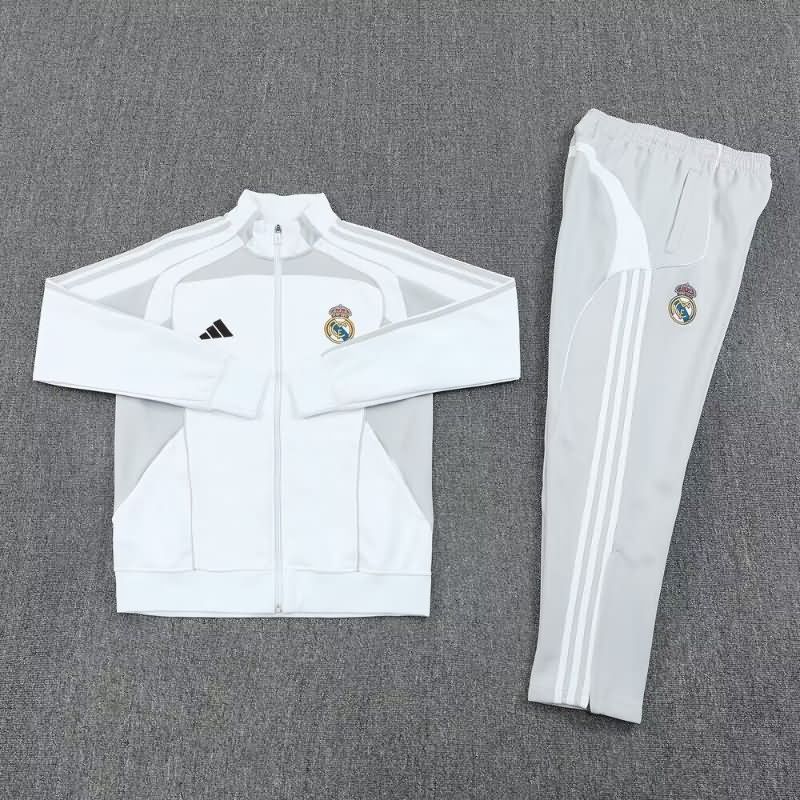 AAA(Thailand) Real Madrid 25/26 White Soccer Tracksuit 04