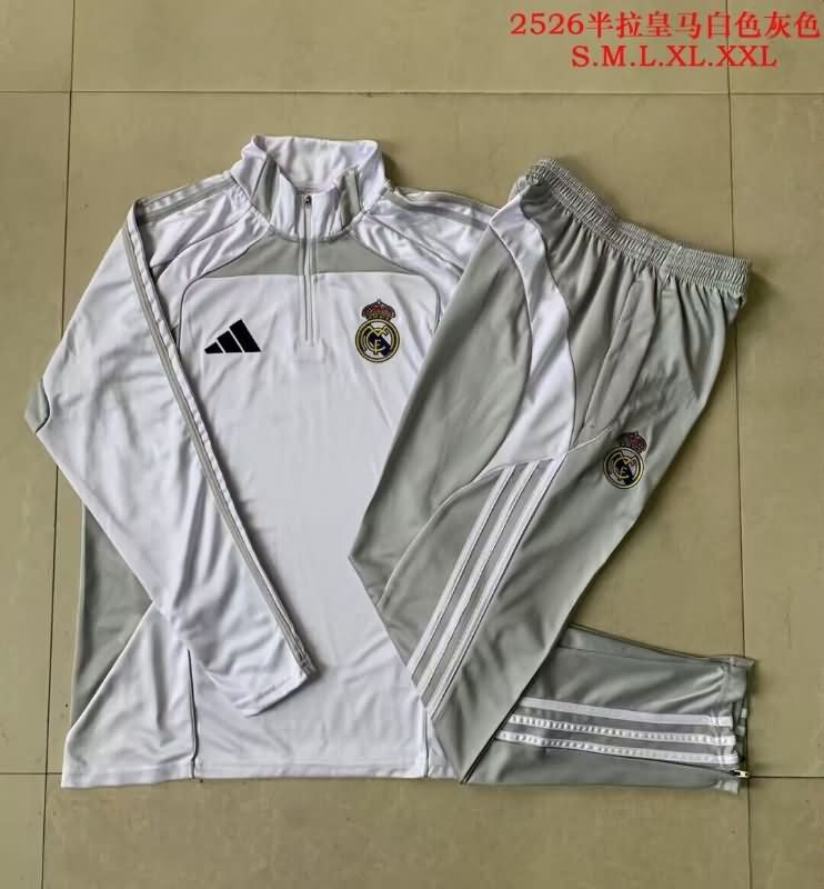 AAA(Thailand) Real Madrid 25/26 White Soccer Tracksuit 05
