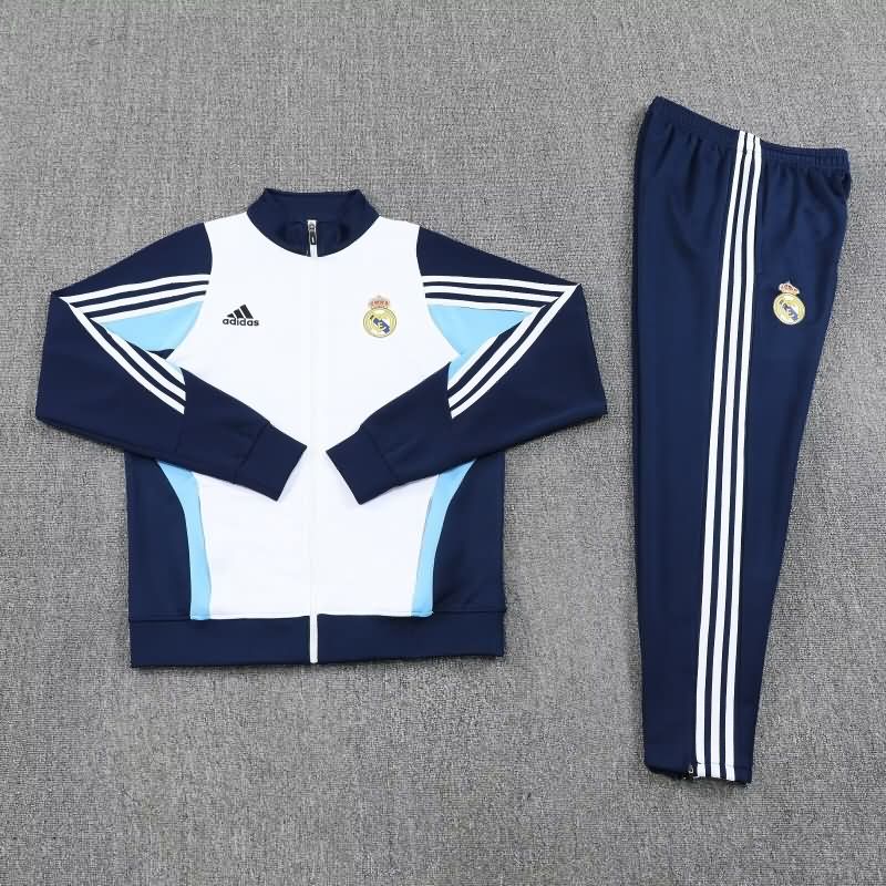 AAA(Thailand) Real Madrid 25/26 White Soccer Tracksuit 06