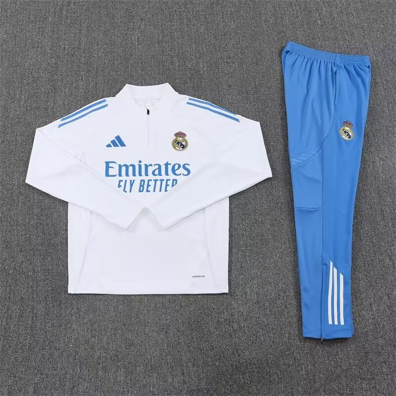 AAA(Thailand) Real Madrid 25/26 White Soccer Tracksuit 08