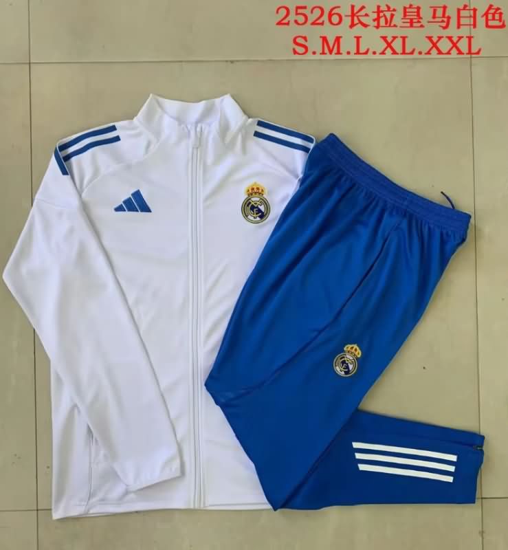 AAA(Thailand) Real Madrid 25/26 White Soccer Tracksuit 09