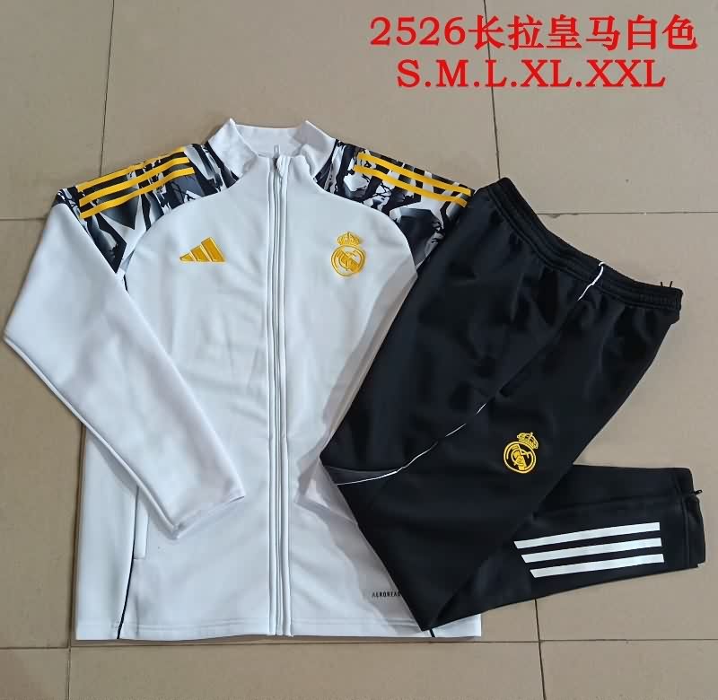 AAA(Thailand) Real Madrid 25/26 White Soccer Tracksuit 14