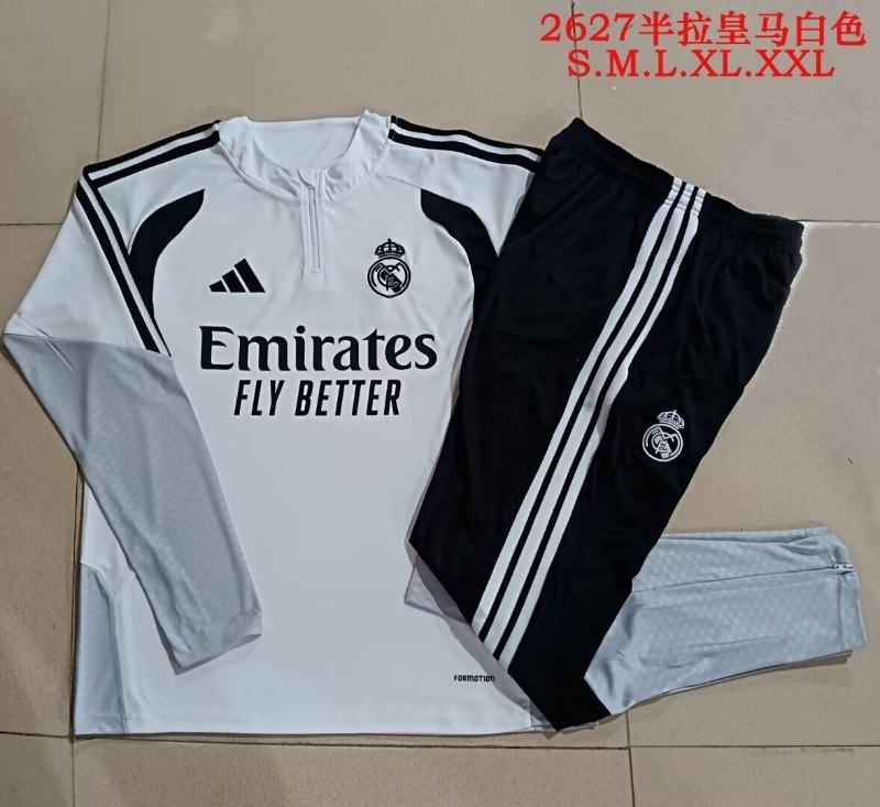 AAA(Thailand) Real Madrid 25/26 White Soccer Tracksuit 15