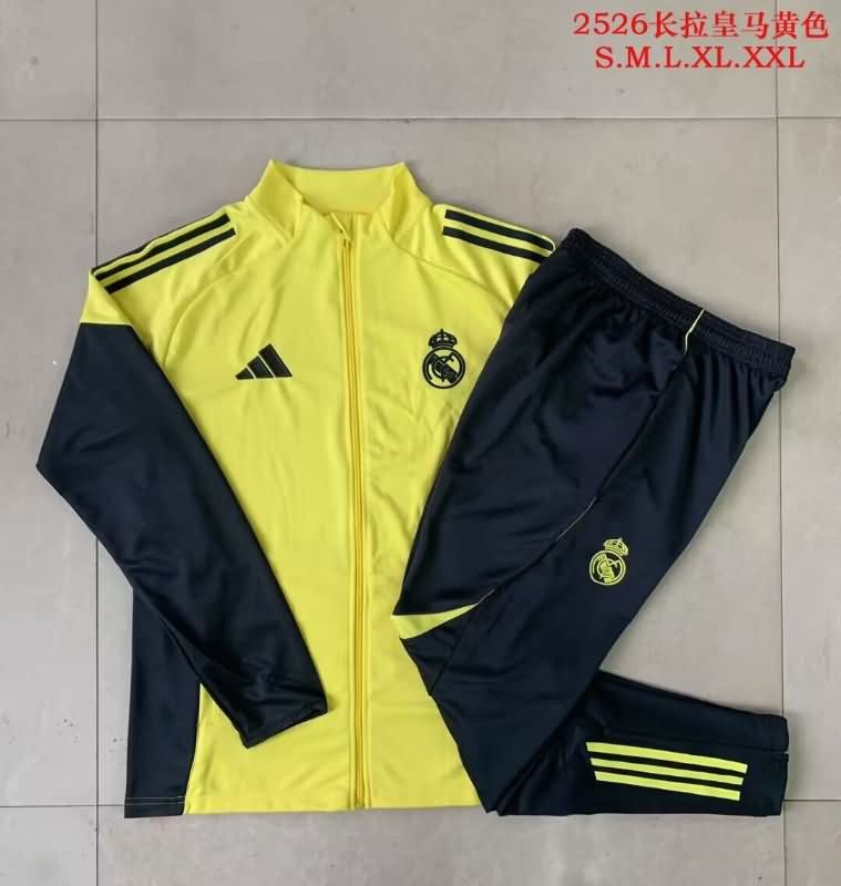 AAA(Thailand) Real Madrid 25/26 Yellow Soccer Tracksuit