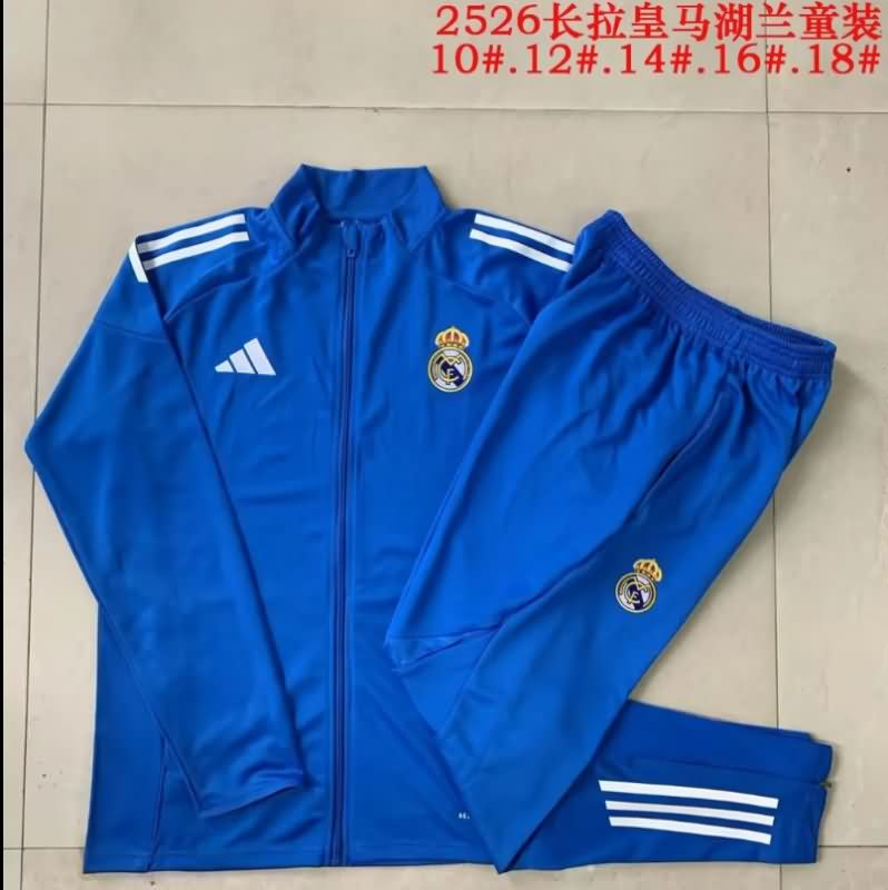 Real Madrid 25/26 Kids Blue Soccer Tracksuit 02