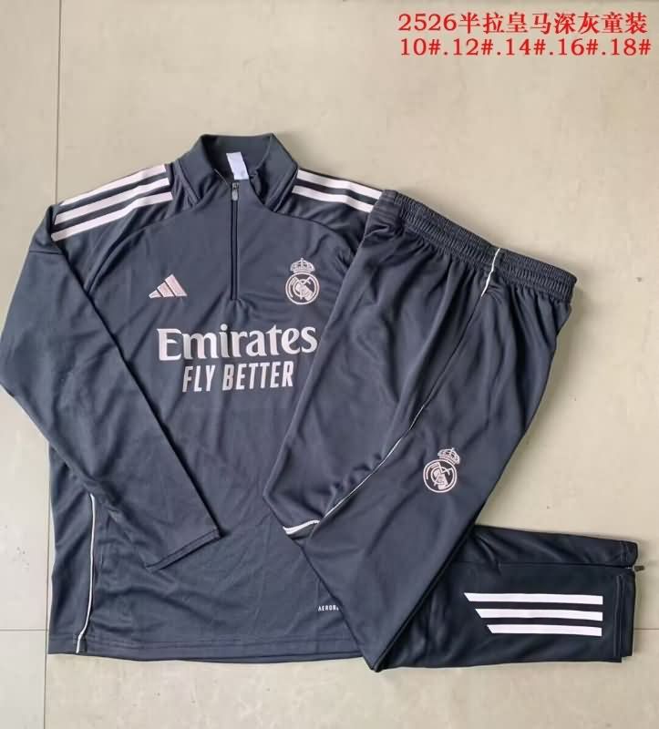 Real Madrid 25/26 Kids Dark Blue Soccer Tracksuit 03