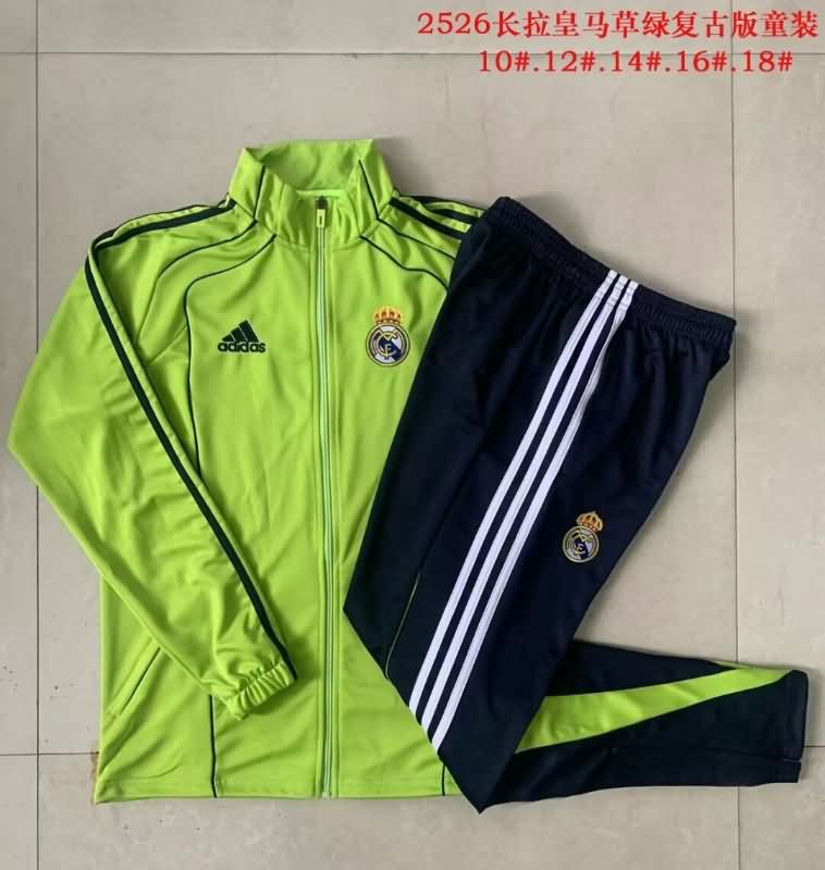 Real Madrid 25/26 Kids Green Soccer Tracksuit 04