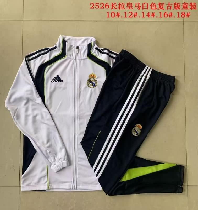 Real Madrid 25/26 Kids White Soccer Tracksuit 03