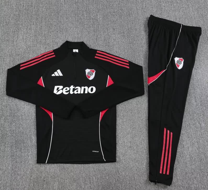 AAA(Thailand) River Plate 2025 Black Soccer Tracksuit 03