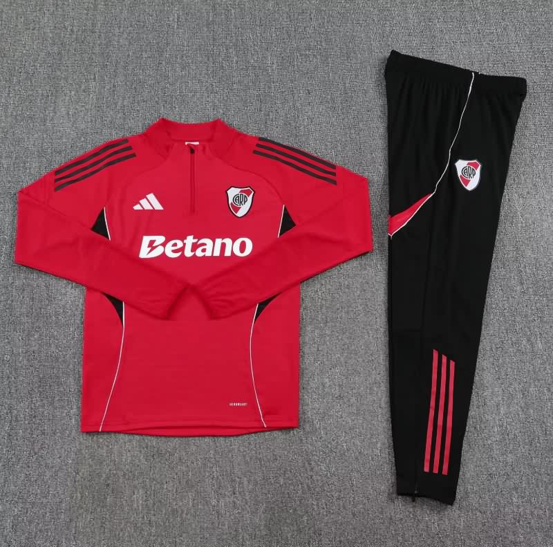 AAA(Thailand) River Plate 2025 Red Soccer Tracksuit 03