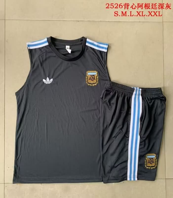 AAA(Thailand) Argentina 2025 Dark Grey Soccer Training Sets