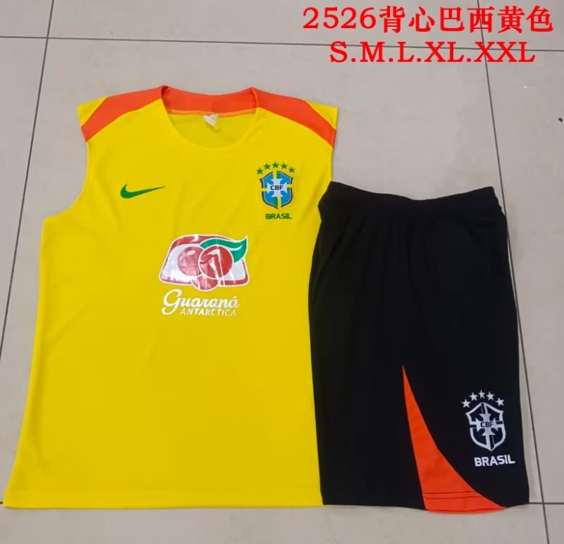 AAA(Thailand) Brazil 2025 Yellow Soccer Training Sets 02