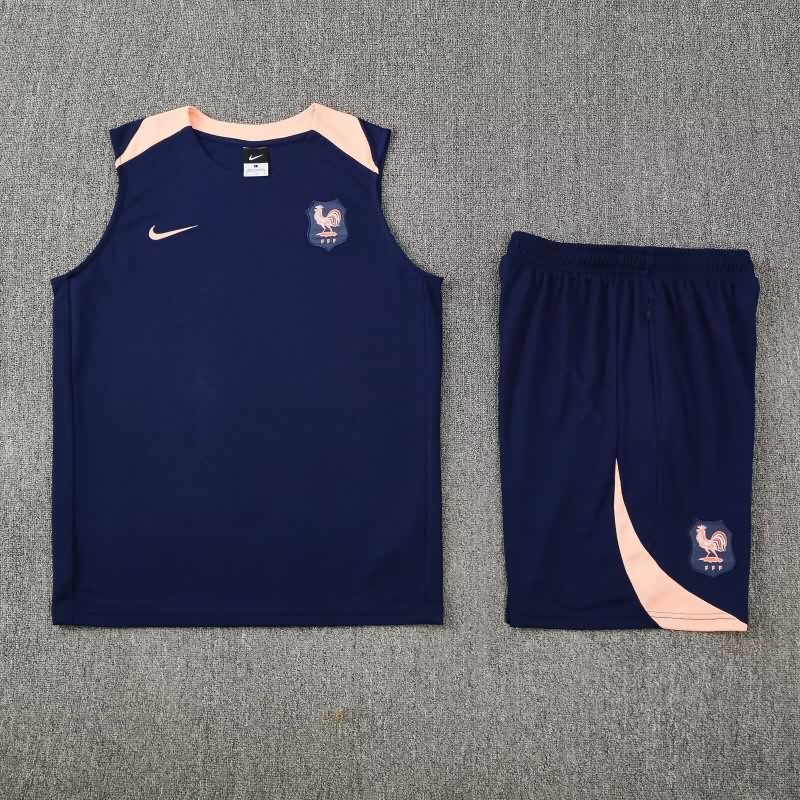 AAA(Thailand) France 2025 Dark Blue Soccer Training Sets 02