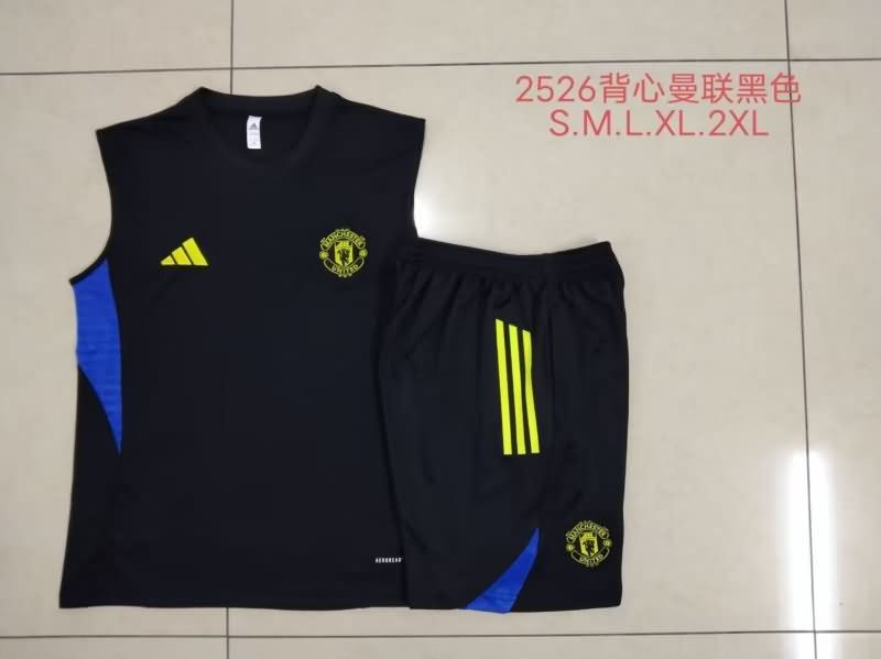 AAA(Thailand) Manchester United 25/26 Black Soccer Training Sets 02