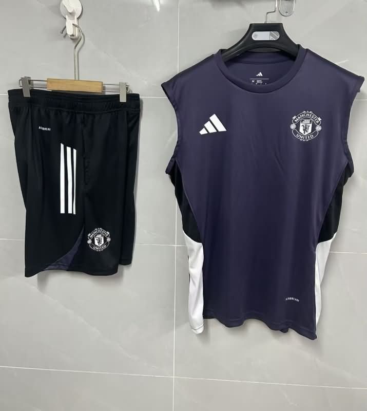 AAA(Thailand) Manchester United 25/26 Dark Blue Soccer Training Sets 02