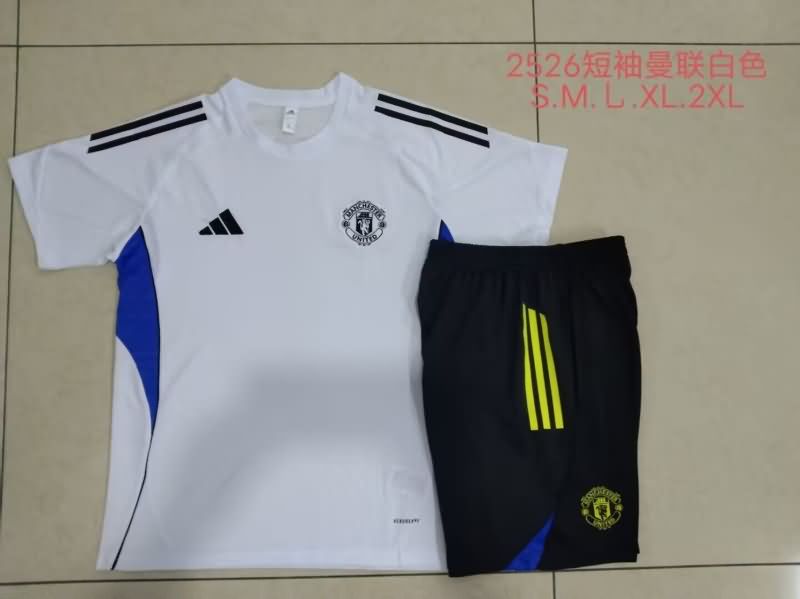 AAA(Thailand) Manchester United 25/26 White Soccer Training Sets 02