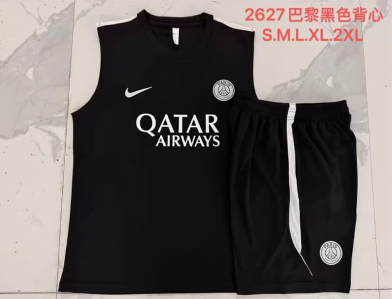 AAA(Thailand) Paris St German 25/26 Black Soccer Training Sets 03