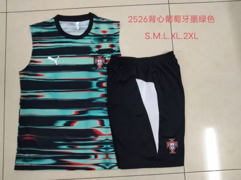 AAA(Thailand) Portugal 2025 Black Green Soccer Training Sets 02