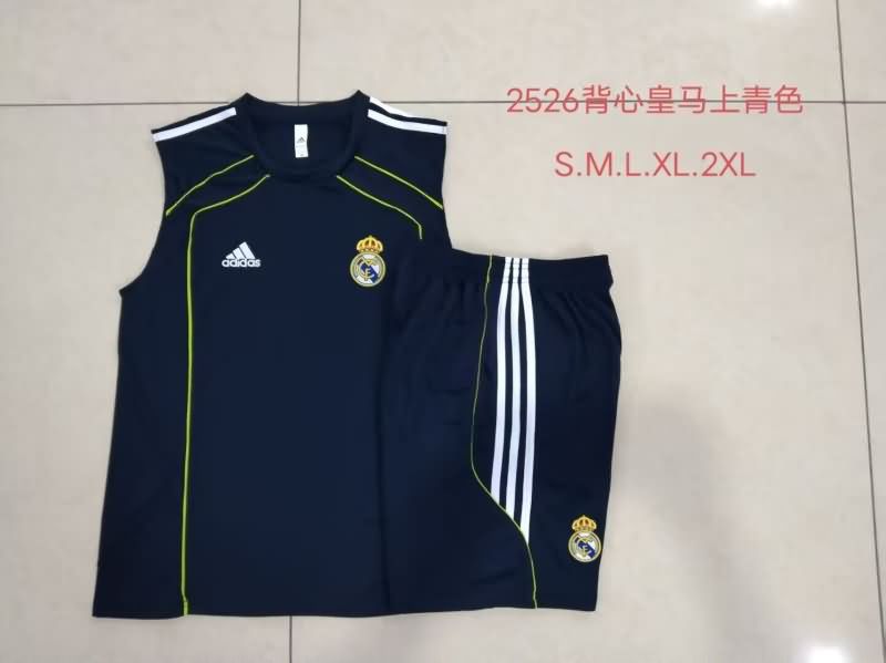 AAA(Thailand) Real Madrid 25/26 Dark Blue Soccer Training Sets 02