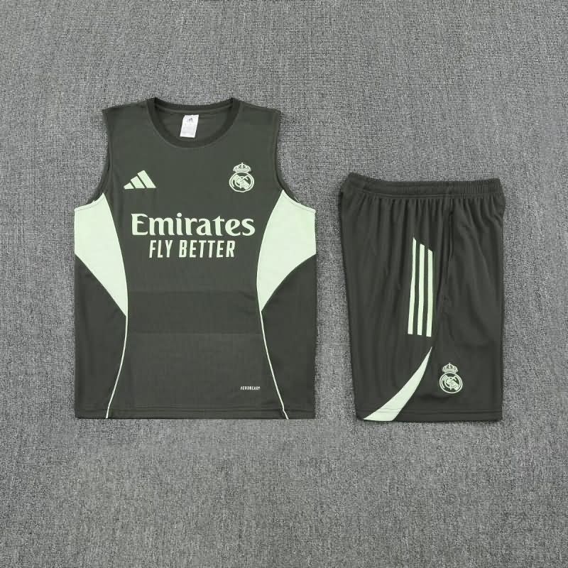 AAA(Thailand) Real Madrid 25/26 Dark Green Soccer Training Sets 02