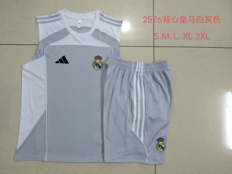 AAA(Thailand) Real Madrid 25/26 Grey Soccer Training Sets 04