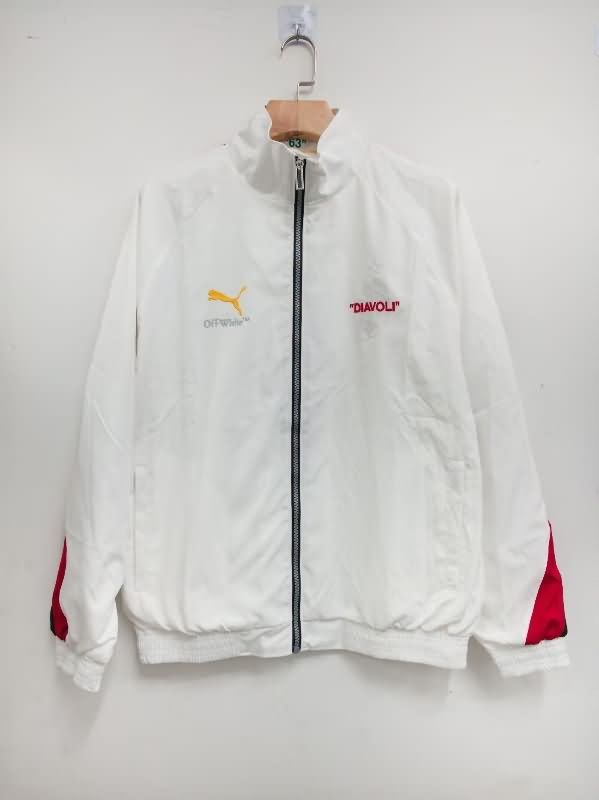 AAA(Thailand) AC Milan 25/26 White Soccer Windbreaker