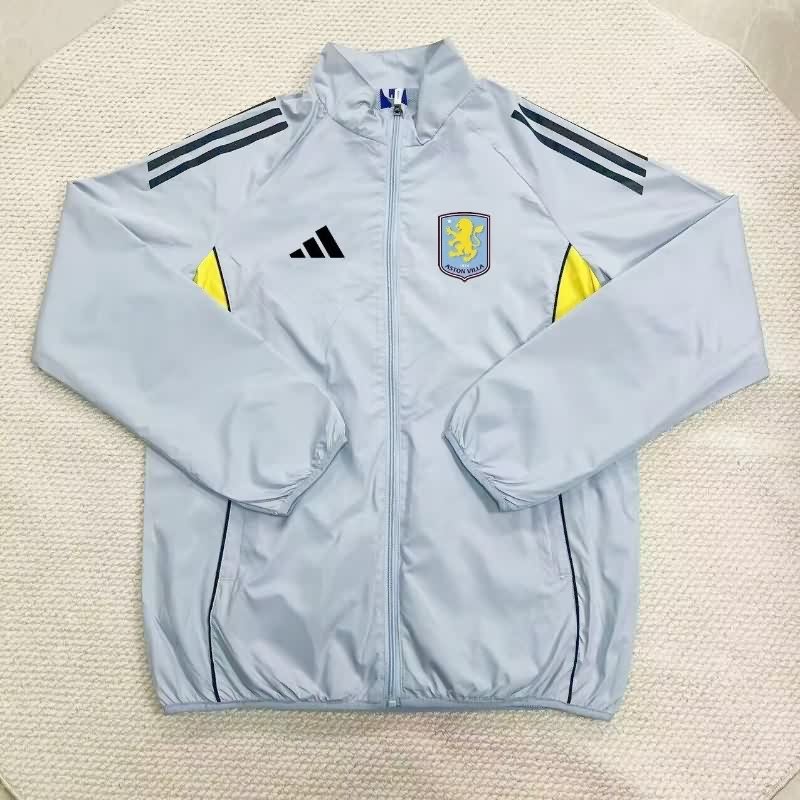 AAA(Thailand) Aston Villa 25/26 Grey Soccer Windbreaker