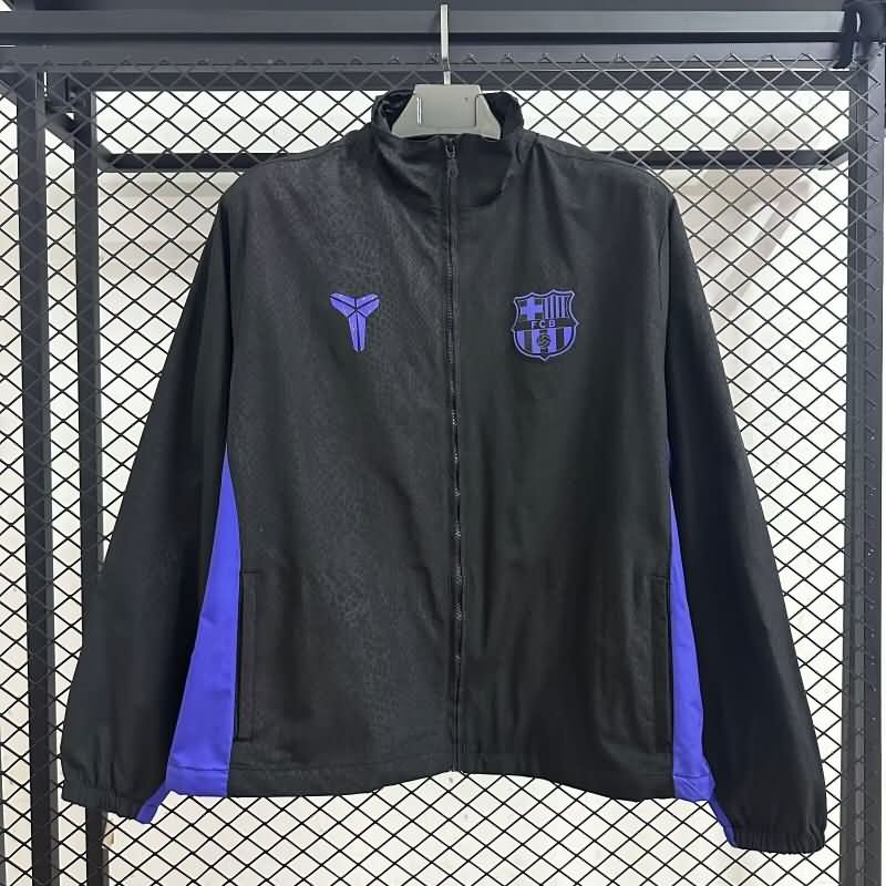 AAA(Thailand) Barcelona 25/26 Black Soccer Windbreaker