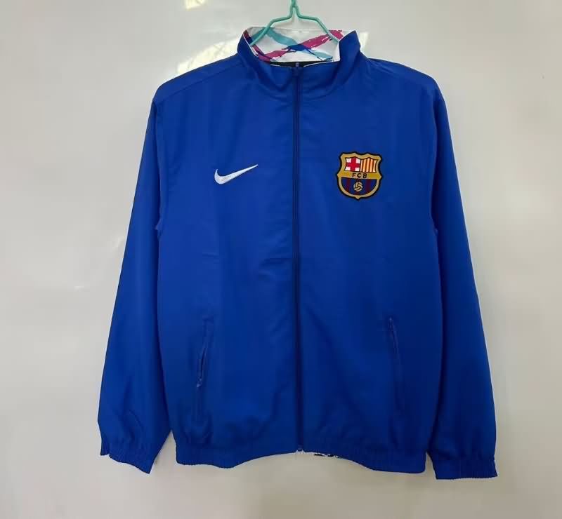 AAA(Thailand) Barcelona 25/26 Blue White Reversible Soccer Windbreaker