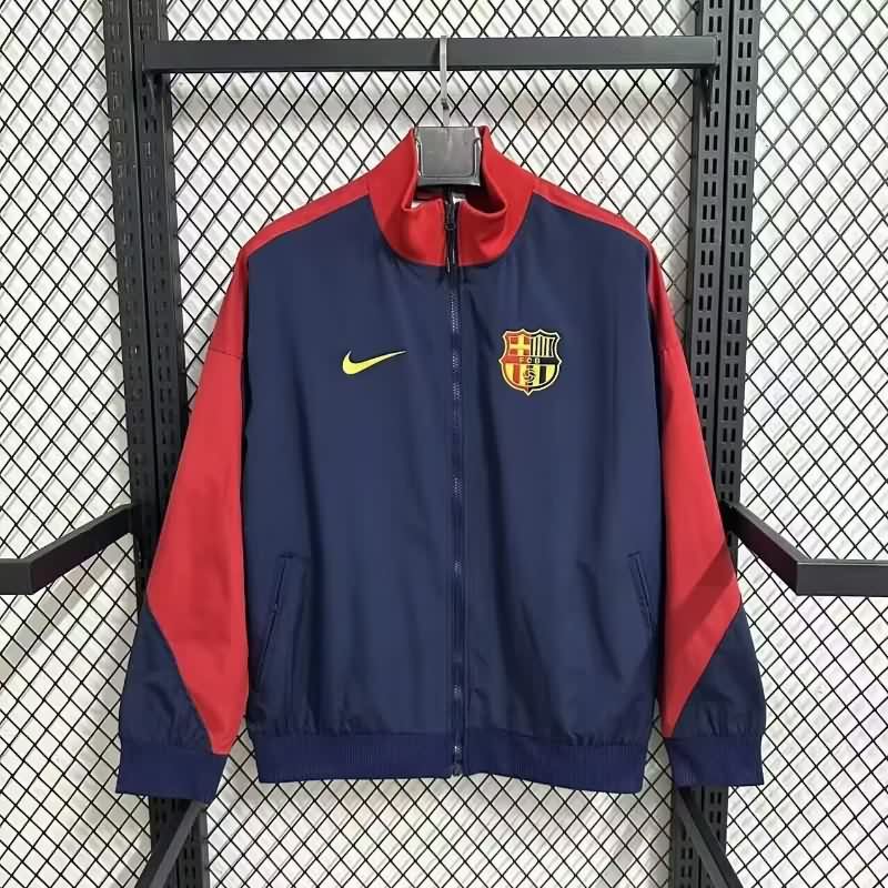 AAA(Thailand) Barcelona 25/26 Dark Blue Soccer Windbreaker 02