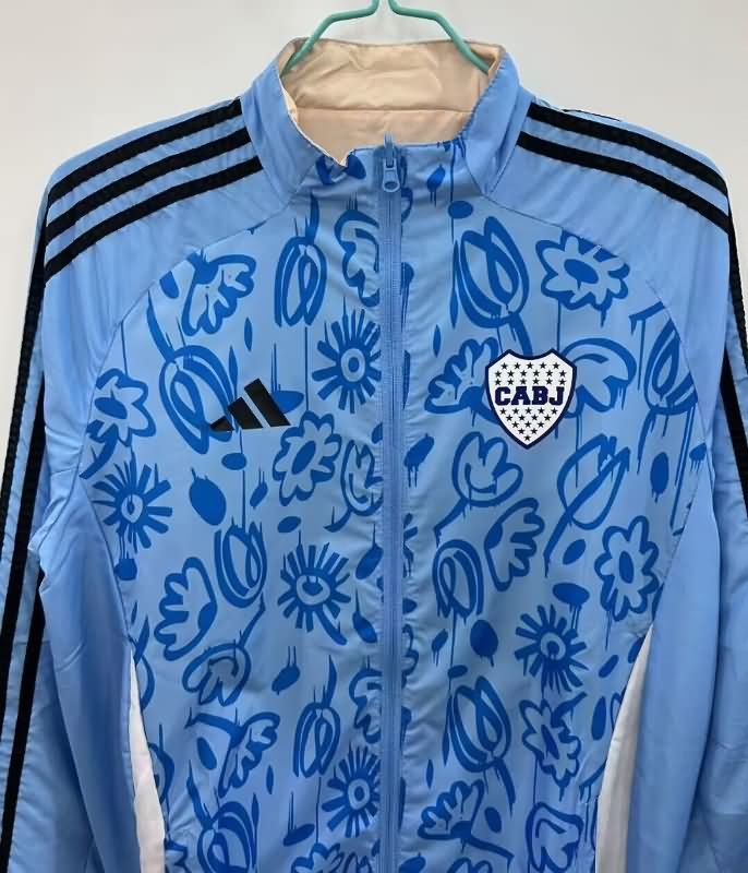 AAA(Thailand) Boca Juniors 25/26 Blue Grey Reversible Soccer Windbreaker