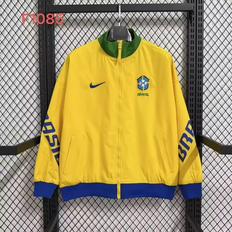 AAA(Thailand) Brazil 2025 Yellow Soccer Windbreaker 02