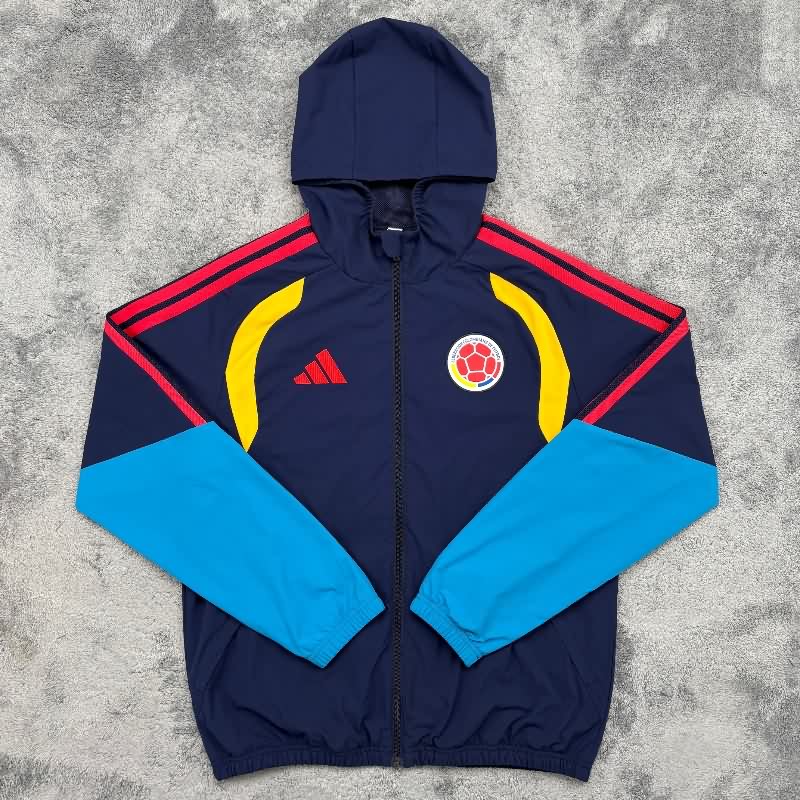 AAA(Thailand) Colombia 2026 Dark Blue Soccer Windbreaker