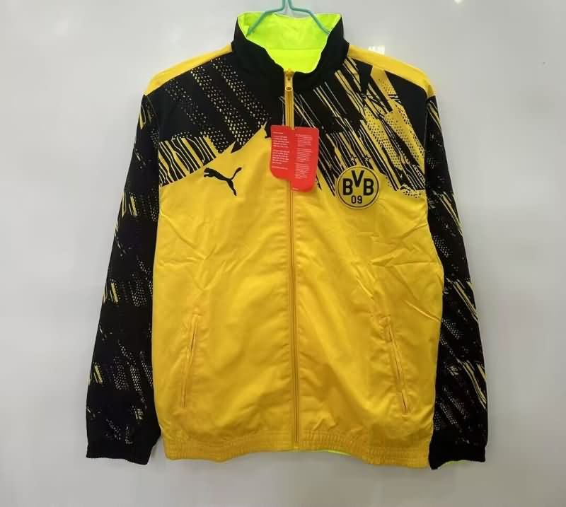 AAA(Thailand) Dortmund 25/26 Yellow Green Reversible Soccer Windbreaker