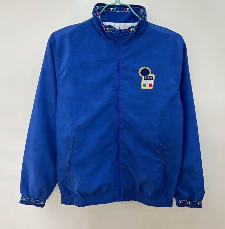 AAA(Thailand) Italy 2025 Blue White Reversible Soccer Windbreaker 02