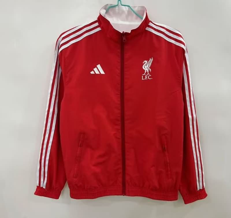 AAA(Thailand) Liverpool 25/26 Red White Reversible Soccer Windbreaker