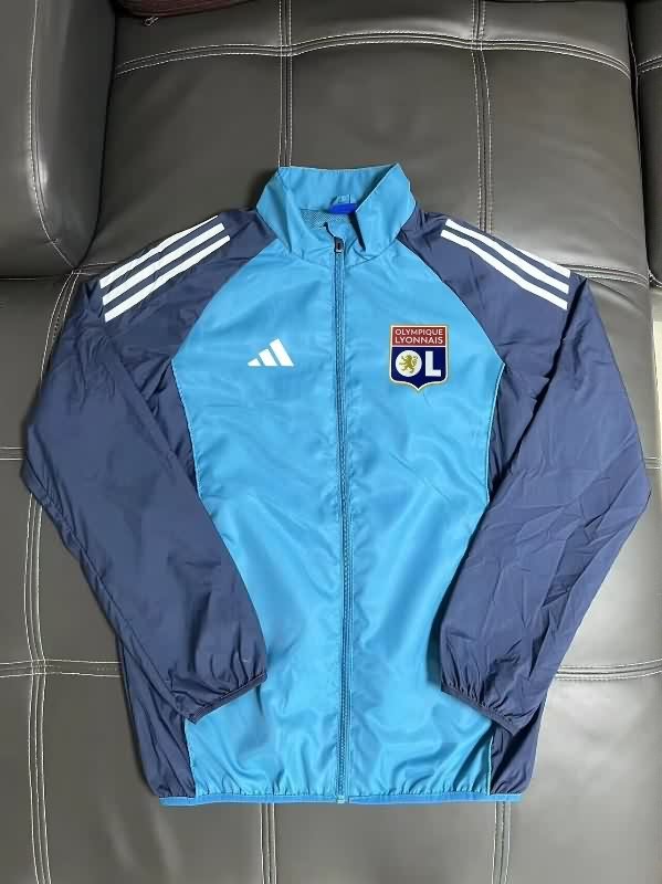 AAA(Thailand) Lyon 25/26 Light Blue Soccer Windbreaker  AAA(Thailand) Lyon 25/26 Light Blue Soccer Windbreaker