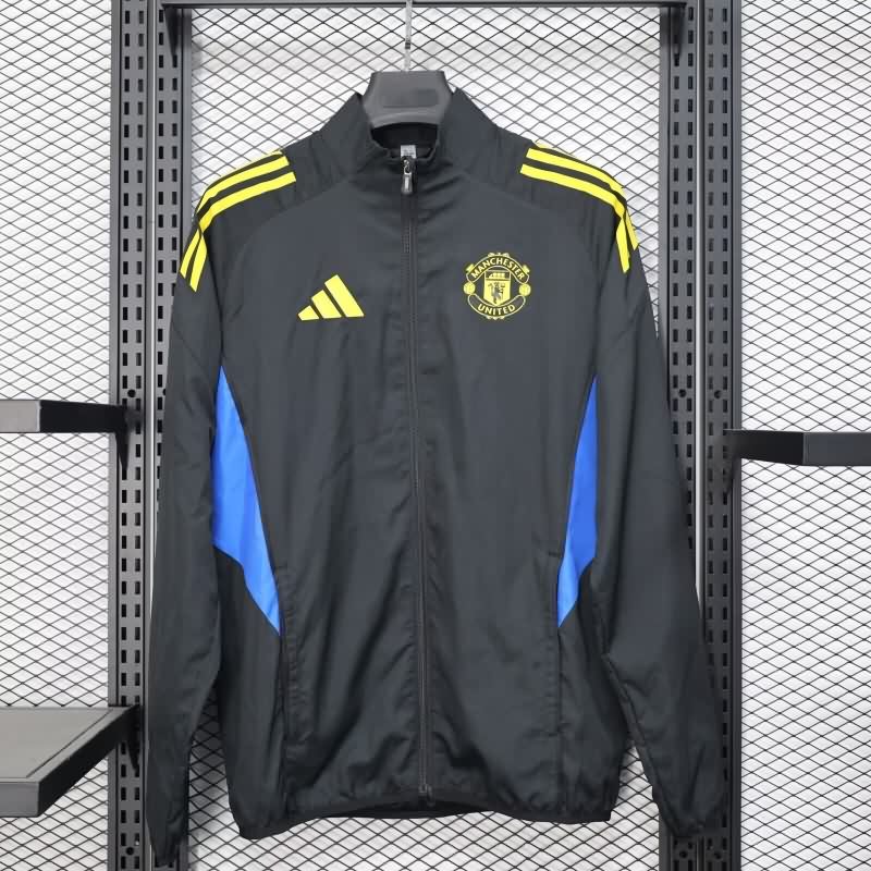 AAA(Thailand) Manchester United 25/26 Black Soccer Windbreaker 03  AAA(Thailand) Manchester United 25/26 Black Soccer Windbreaker 03