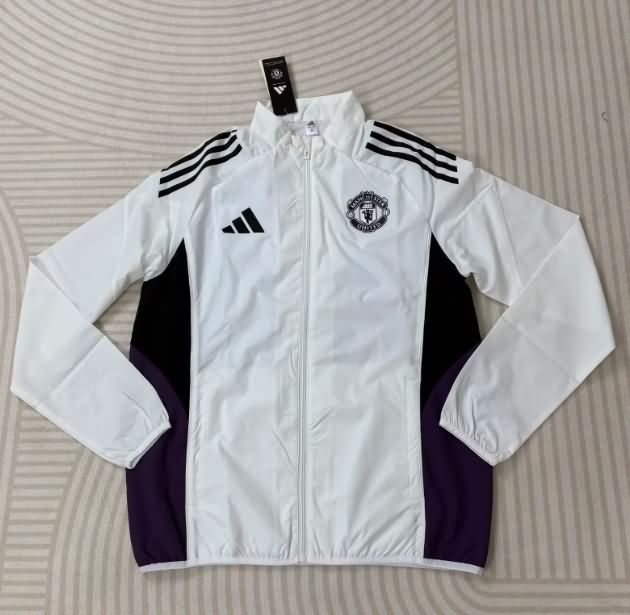 AAA(Thailand) Manchester United 25/26 White Soccer Windbreaker