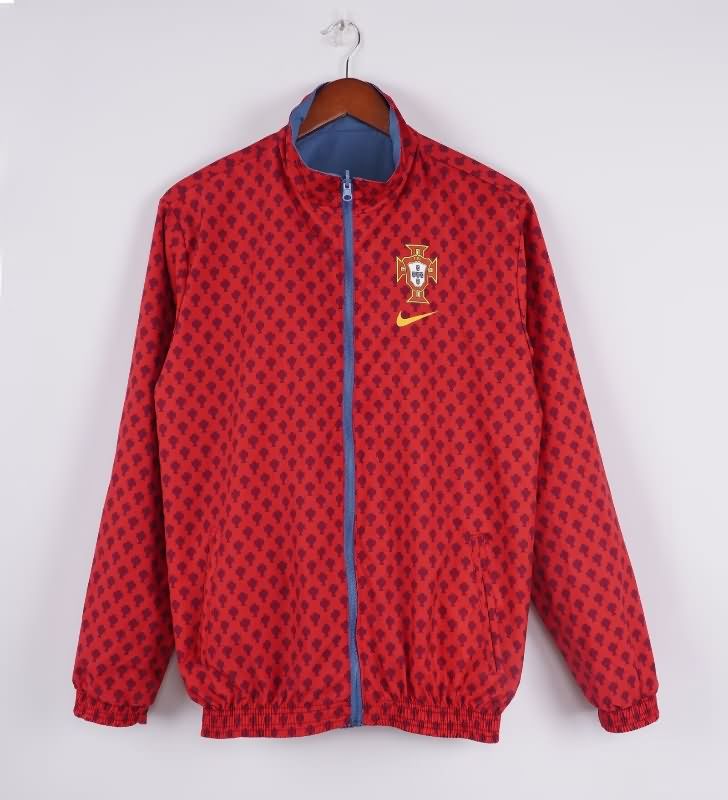 AAA(Thailand) Portugal 2025 Red Blue Reversible Soccer Windbreaker