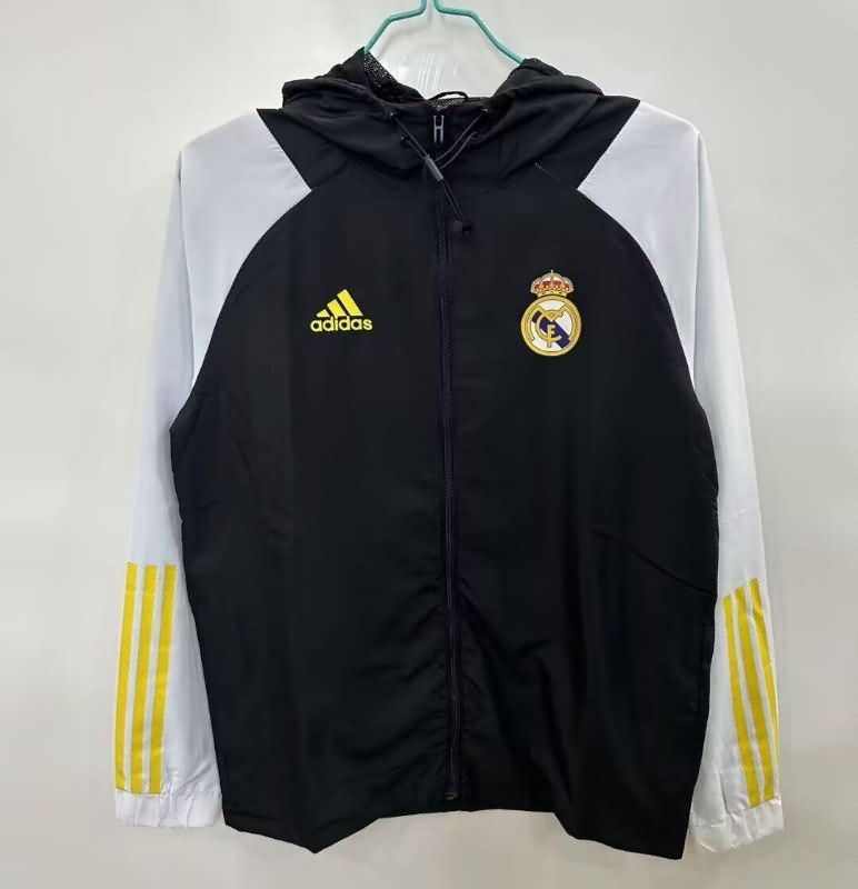 AAA(Thailand) Real Madrid 25/26 Black Soccer Windbreaker