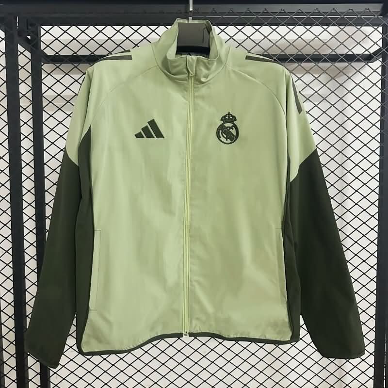 AAA(Thailand) Real Madrid 25/26 Green Soccer Windbreaker 02